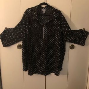 Black polka dot shirt